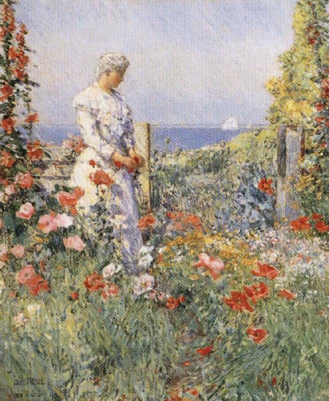 In the Garden:Celia Thaxter in Her Garden, Childe Hassam